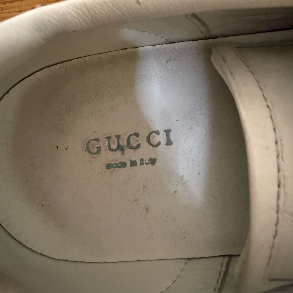 Gucci Ace Sneaker Sz 37 Women Golden Bee Embroidered Red Green Webbing EUC - Picture 5 of 12
